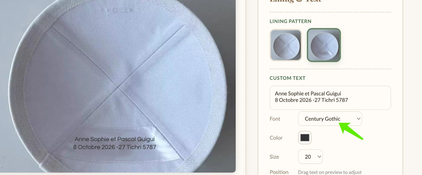 Custom light pink linen kippah for wedding ,jewish kippot