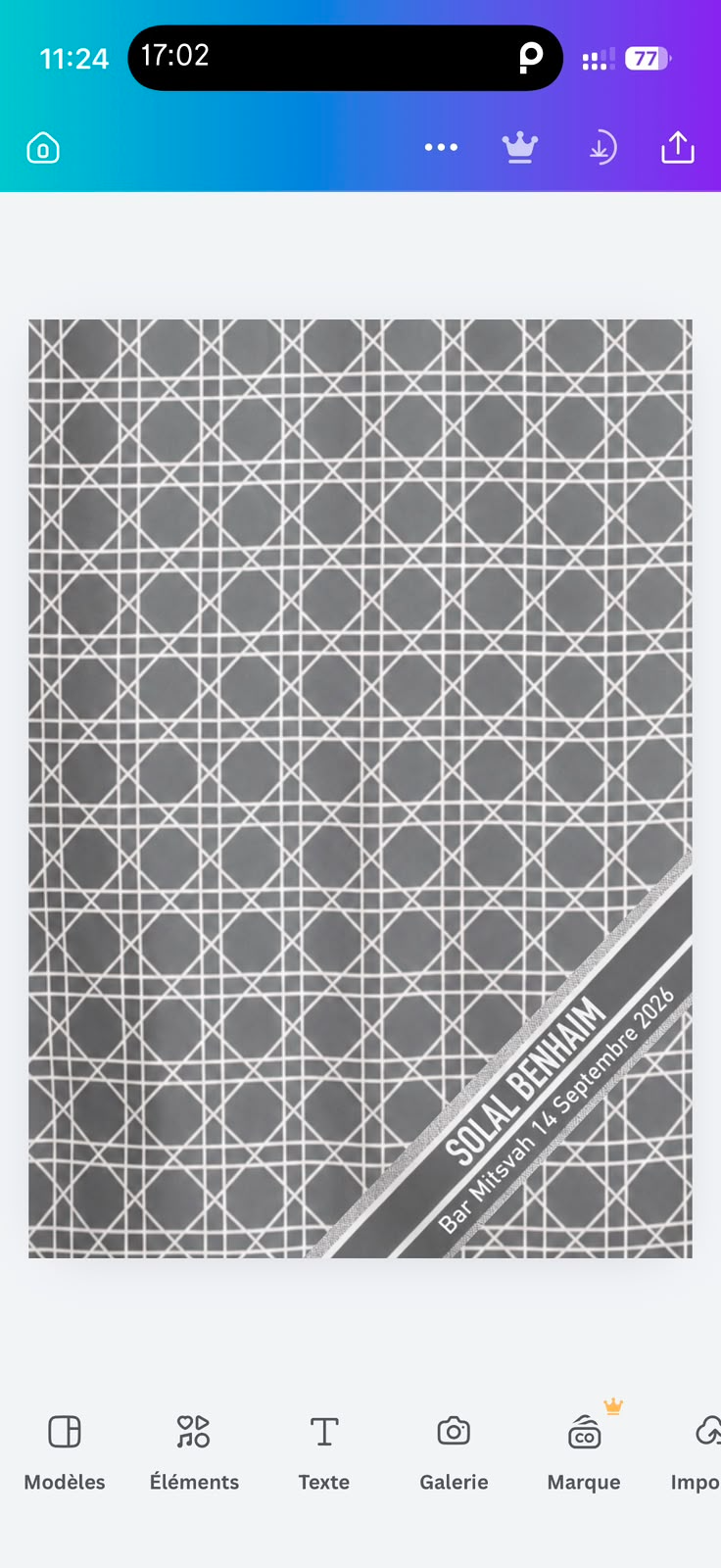 Custom light grey kippah + pattern print inside ,100pcs /lot