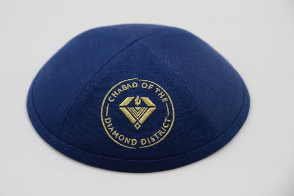 Kippas personnalisées en lin avec broderie — 100 pièces