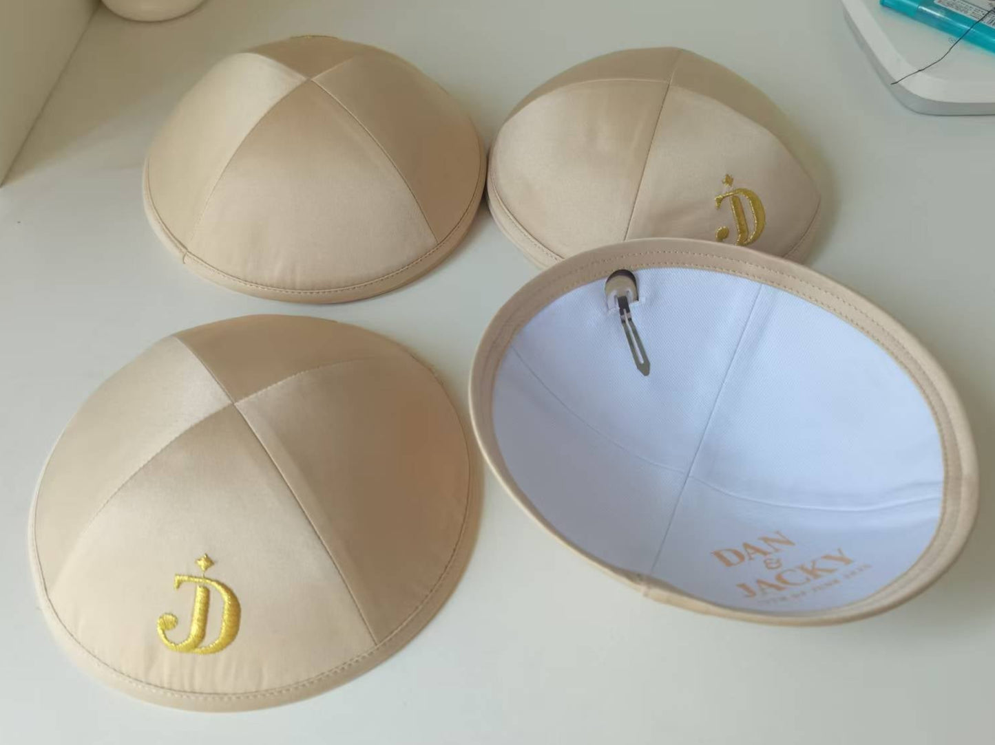 Custom Gold Satin Kippah factory KIPPOT,LINEN KIPOT,KIPPA,WEDDING KIPPAH,KIPA--100pcs/lot