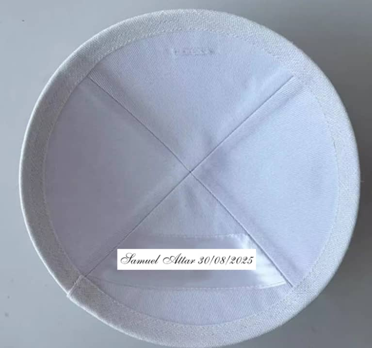 Custom cream white Linen Kippahs khaki linen kipot kippa kipa embroidery--120pcs