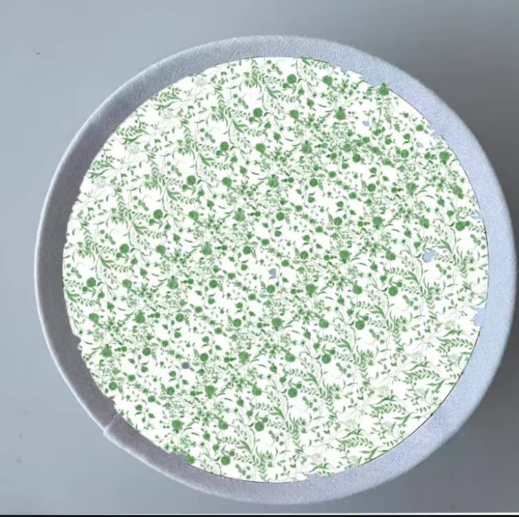 custom cream white /green kippah + crean white shabbat cover