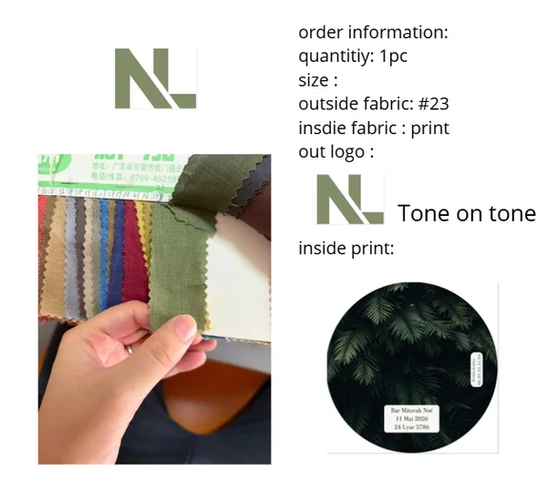 Kippas personnalisées en lin vert militaire — 100 pièces