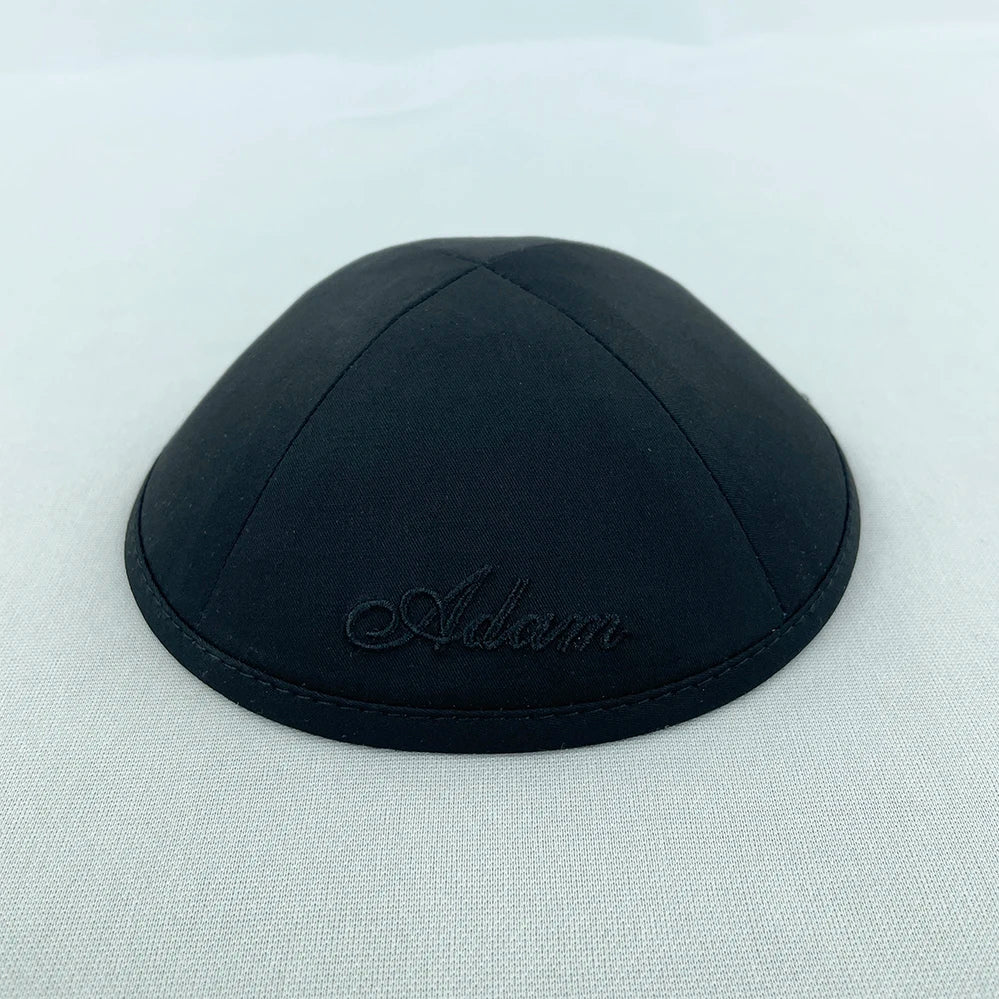 Wholesale Custom logo Jewish kippot LINEN kippah Embroidery kippah for Wedding ,