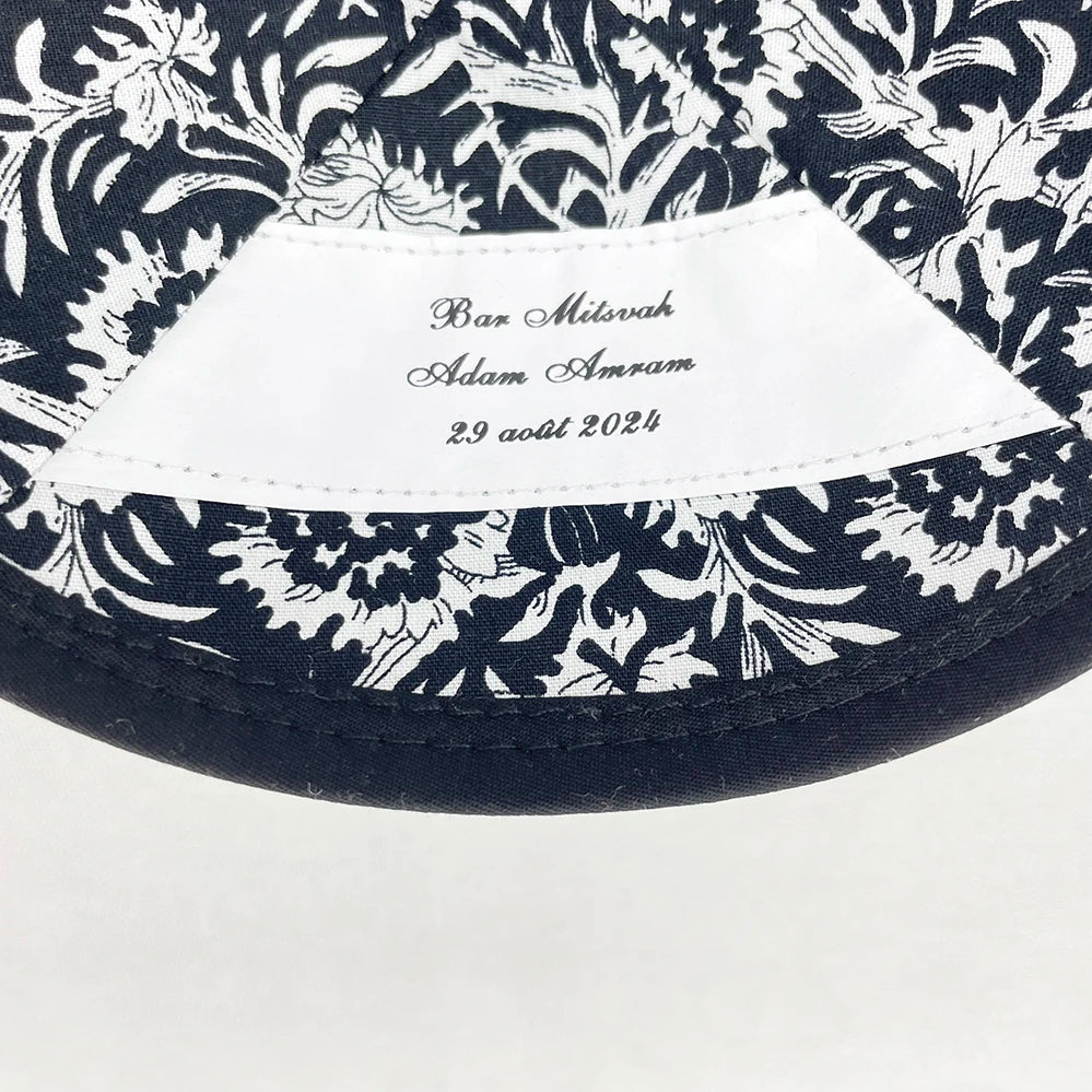 Wholesale Custom logo Jewish kippot LINEN kippah Embroidery kippah for Wedding ,