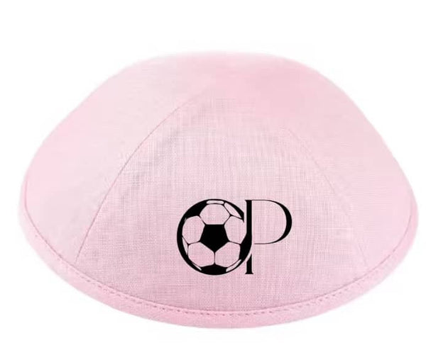 Kippas personnalisées en lin rose — 100 pièces