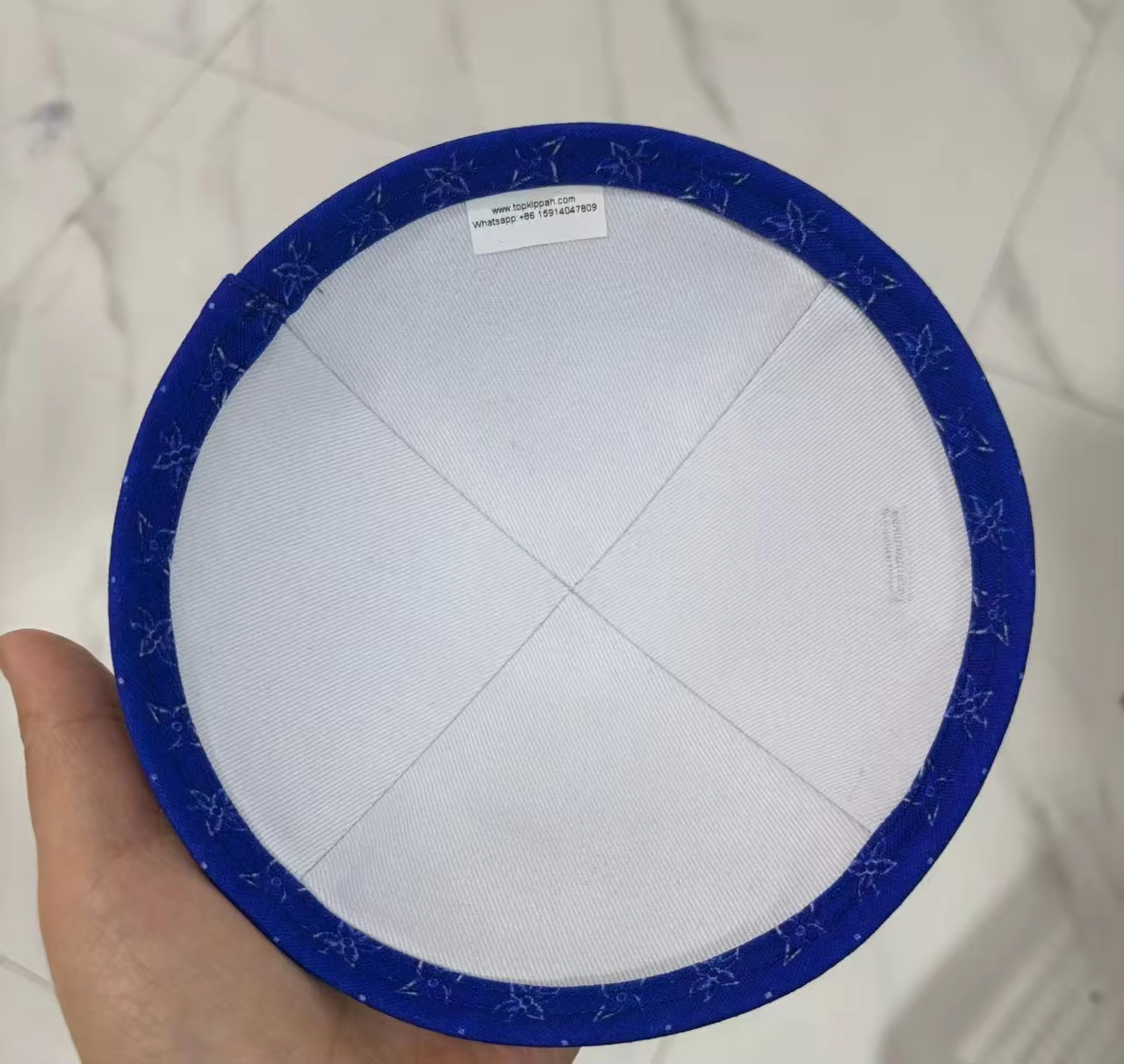 Custom pattern print kippah ,similar denim canvas navy kippot ,wedding kippah ,100pcs /lot