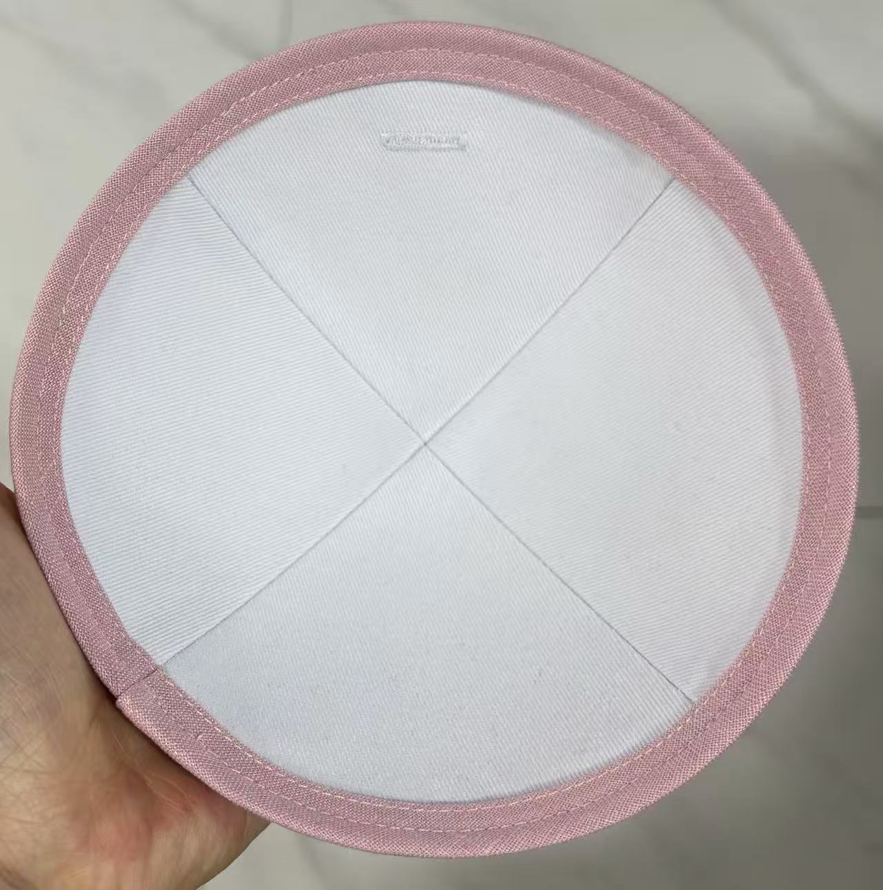 custom pink linen kippah for wedding ,