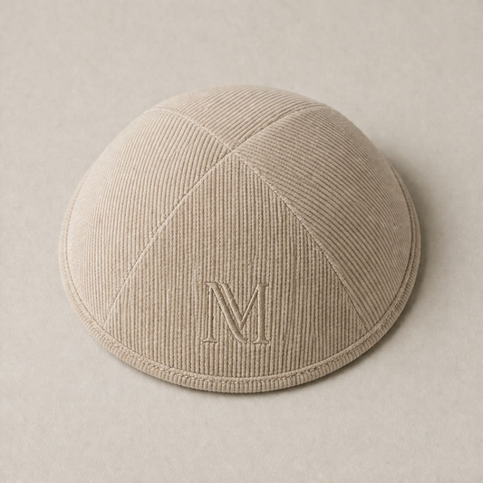 Custom army green linen kippah 125pcs +beige cordurary kippah ,for bar mitsvah