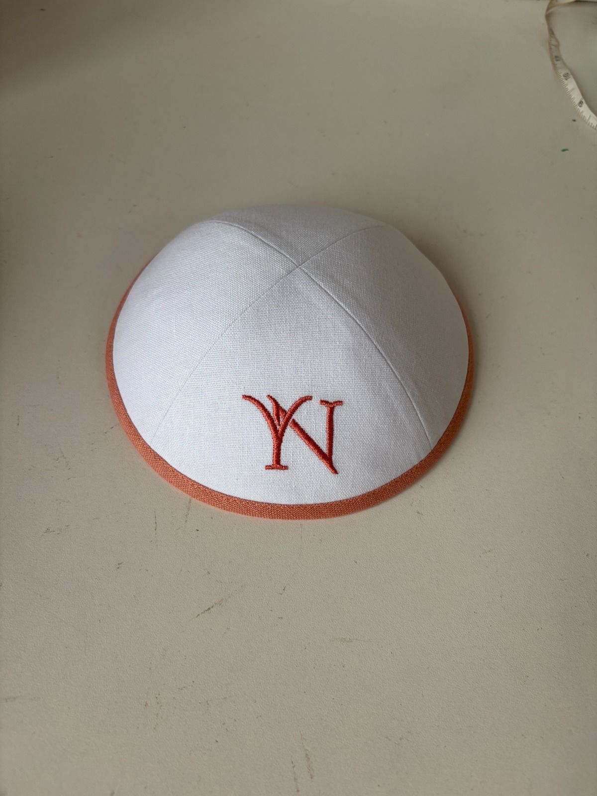 Custom peach kippah for wedding ,220pcs +1 white linen kippah ,pattern print jewish kippot