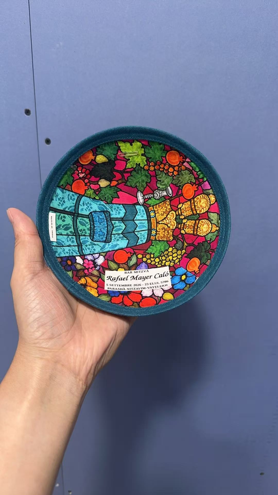 Kippas personnalisées en lin avec doublure imprimée — 100 pièces