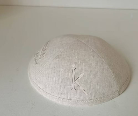 Custom beige linen kippah ,jewish kippot ,200pcs/lot