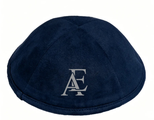 Custom Navy blue suede kippah for Bar-Mitzvah ,100pcs/lot