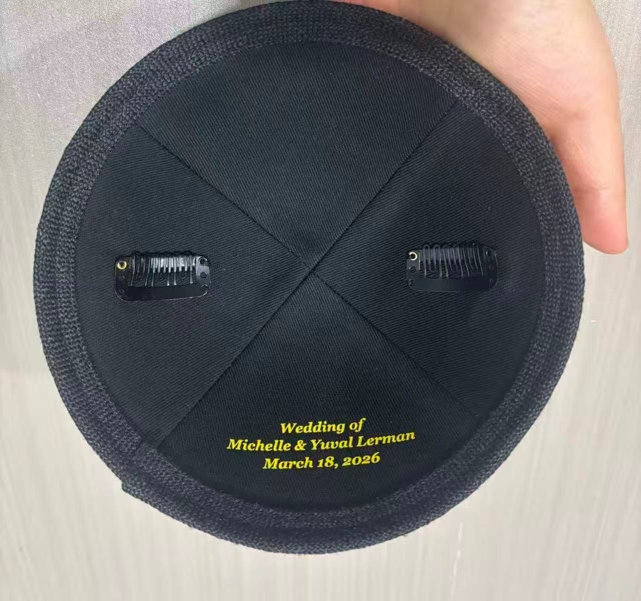 Custom Navy blue suede kippah for Bar-Mitzvah ,100pcs/lot