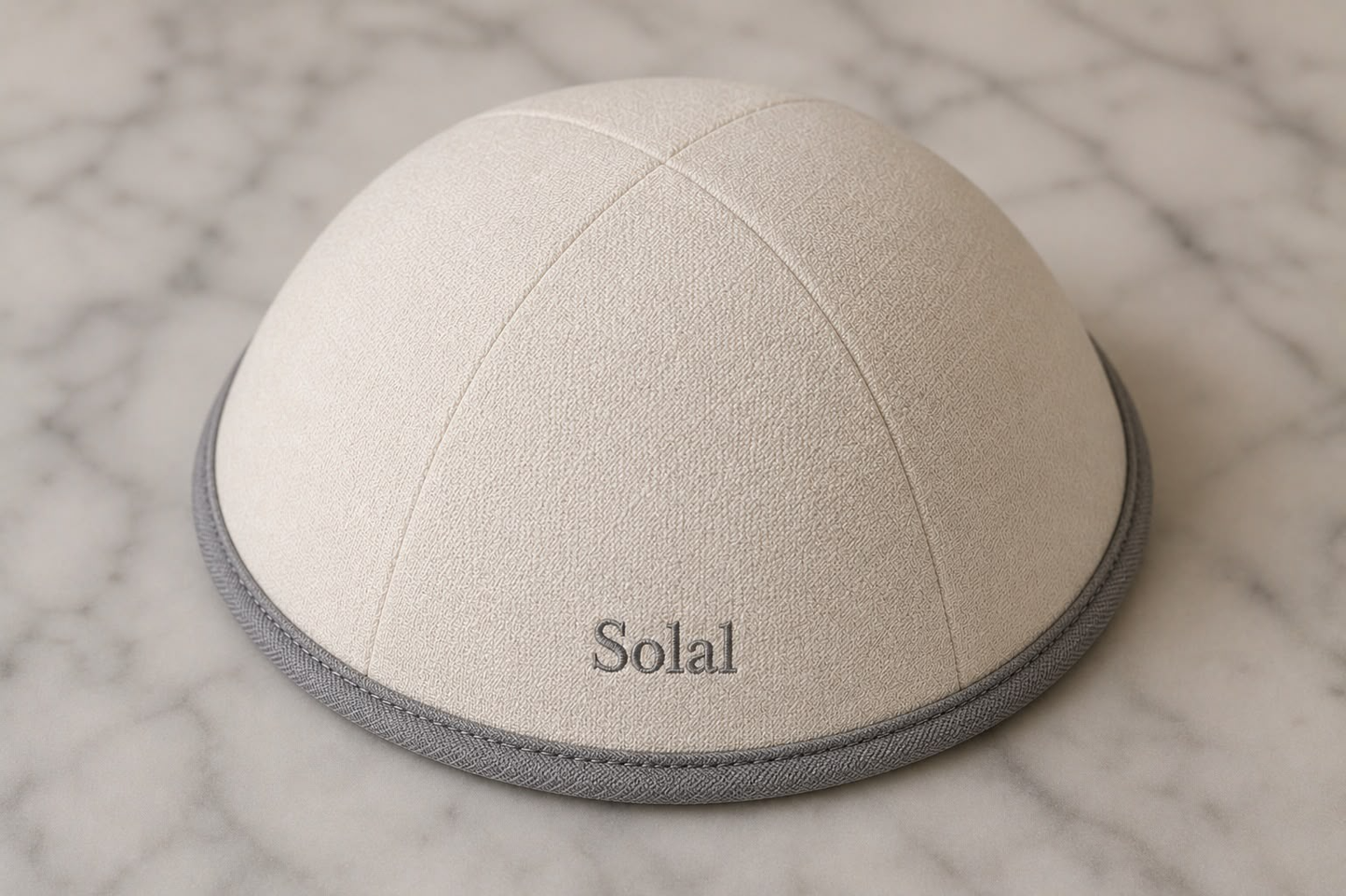 Custom light grey kippah + pattern print inside ,100pcs /lot