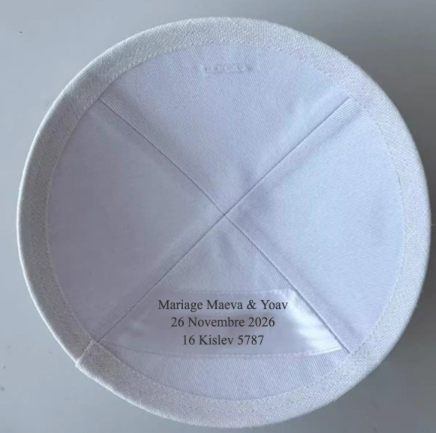 Custom Black Linen Kippah for wedding ,80pcs,shiping by fedex