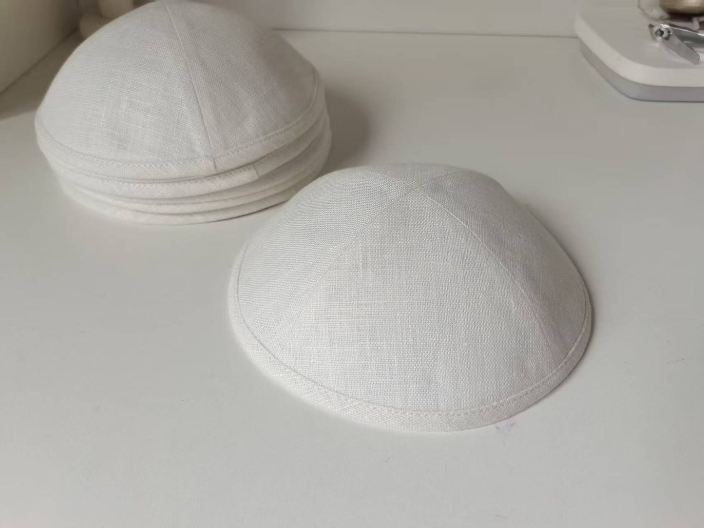 Custom ivory linen KIPPAH,KIPPOT,KIPOT,KIPA,KIPPA,PRAYER CAPS