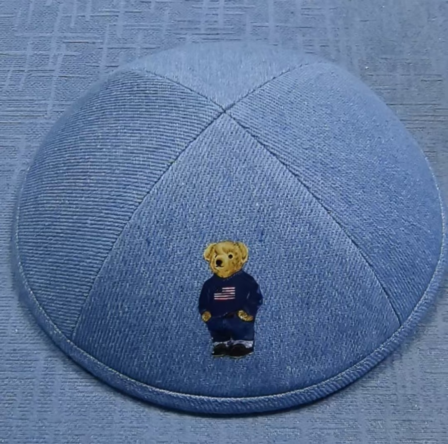 Customized denim blue  Kippah, YARMULKE YAMAKA Kippah, Factory Custom Made Kippah 150pcs