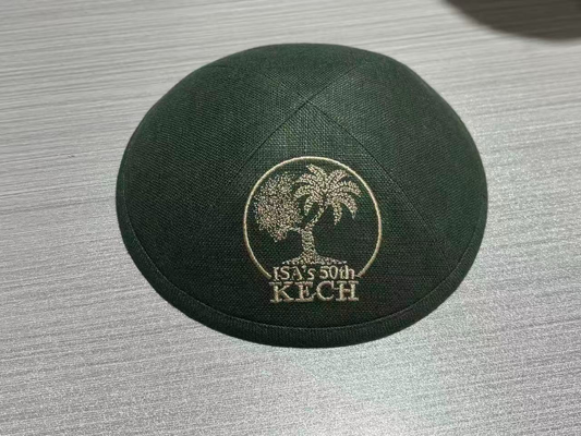 Custom Hunter Green KIPPOT,YARMULKE,YARMULKA,SKULL Cap for Wedding ,Bar mitzvah kippahs 50pcs/lot