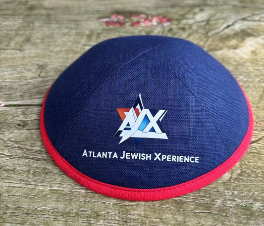 Custom Navy kippah + red brim ,jewish kippot for wedding ,event,100pcs/lot