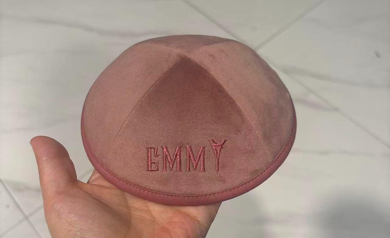 Custom velvet kippah ,jewish wedding kippah 180pcs /lot