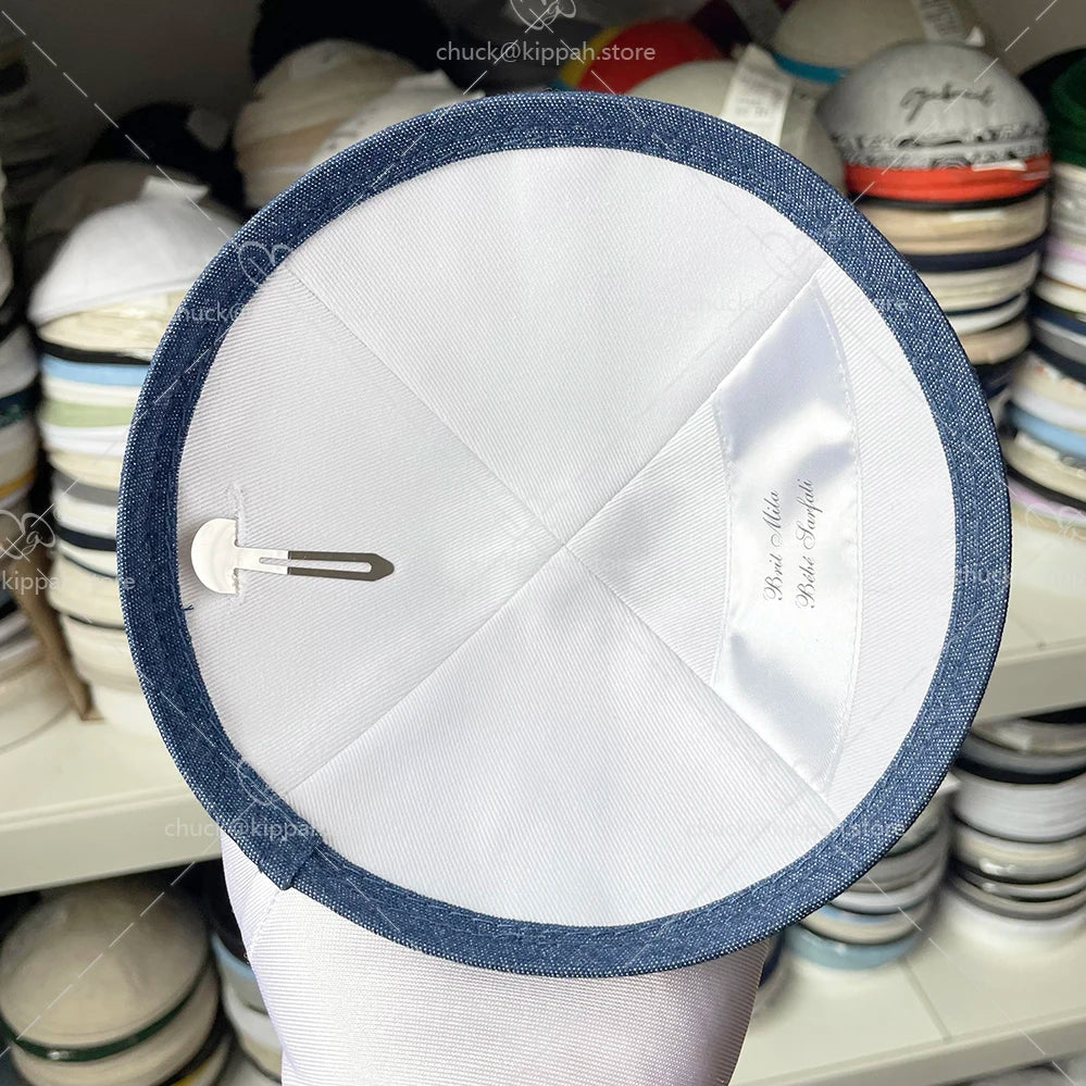 Custom Corduroy Kippahs Wedding white corduroy kippots Bar mitzvah