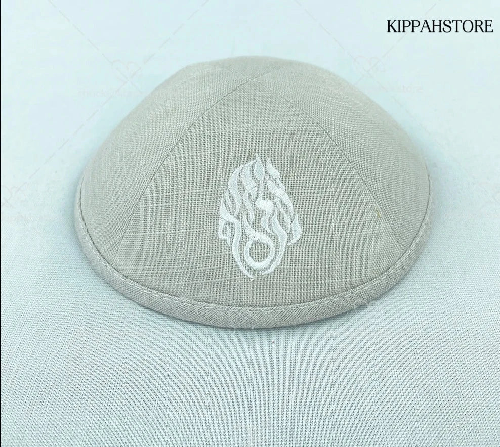 Custom beige grey Kippahs linen kippot kipot kippa yarmulke ,jewish kipa