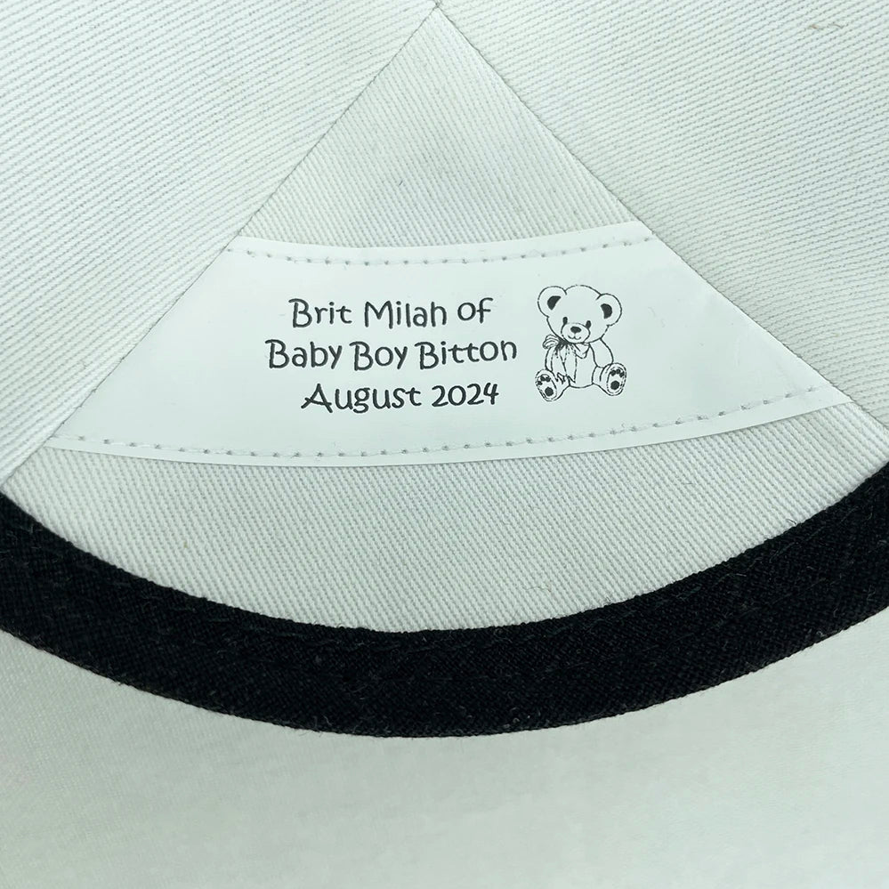 Custom Kippah black linen kippas with embroidery of EZRA