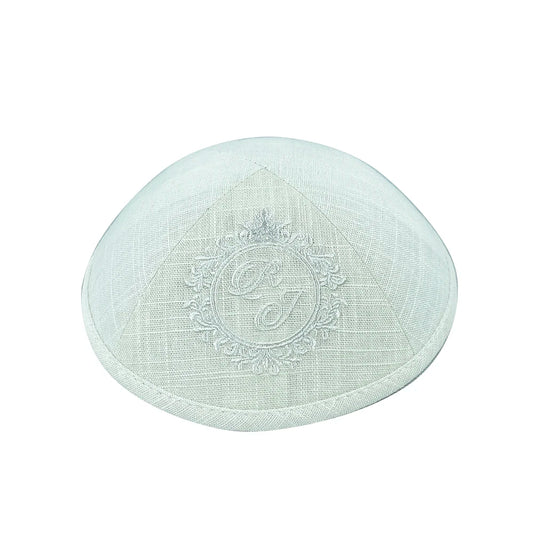 Custom white linen KIPPAH,FASHION KIPPOT,KIPOT,KIPA,KIPPA,PRAYER CAPS