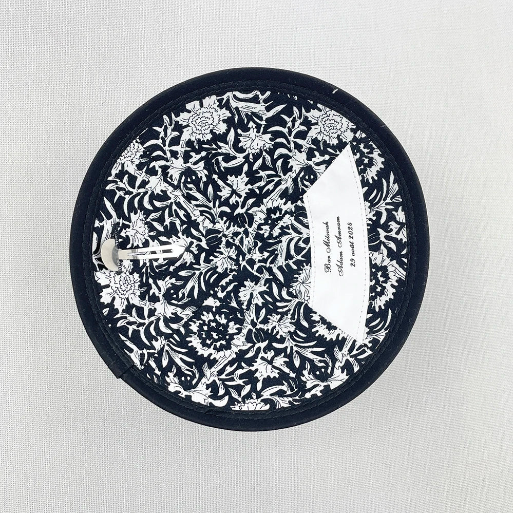 Wholesale Custom logo Jewish kippot LINEN kippah Embroidery kippah for Wedding ,