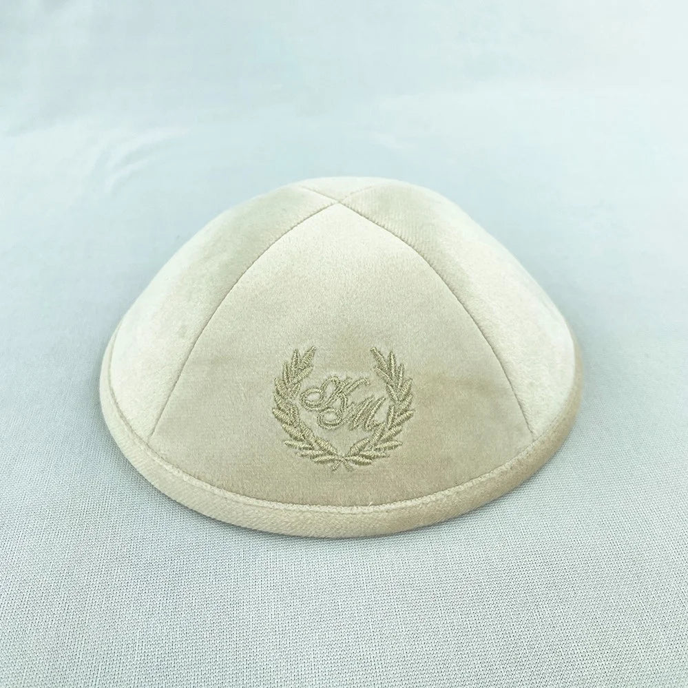 VELVET KIPPAH, NUDE VELVET KIPPOT, WEDDING KIPA