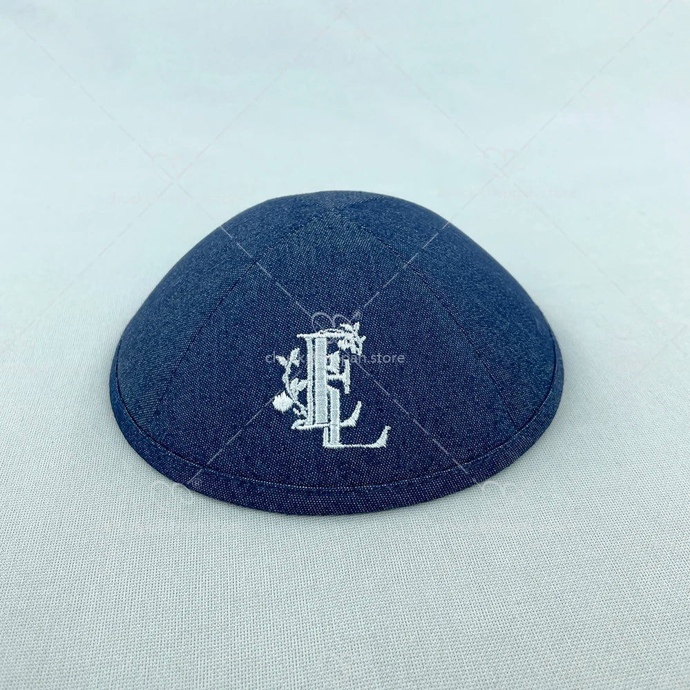 Cutom KIPPOT,KIPPOT,DENIM KIPOT,YARMULKA,NAVY YARMULKE,PRAYER CAPS,SKULL CAP