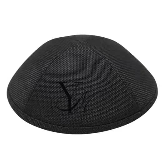 Custom Burlap black kippah ,wedding kippot