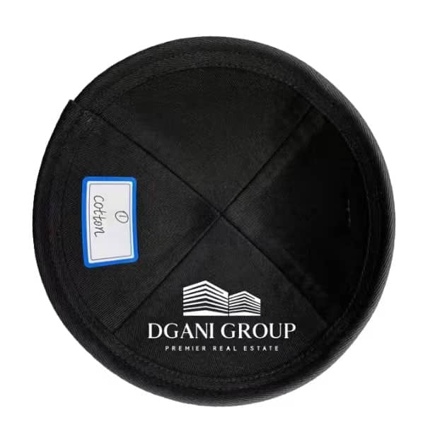 Custom Black  Kippah embroidery linen kippahs for wedding ,events 100pcs/lot