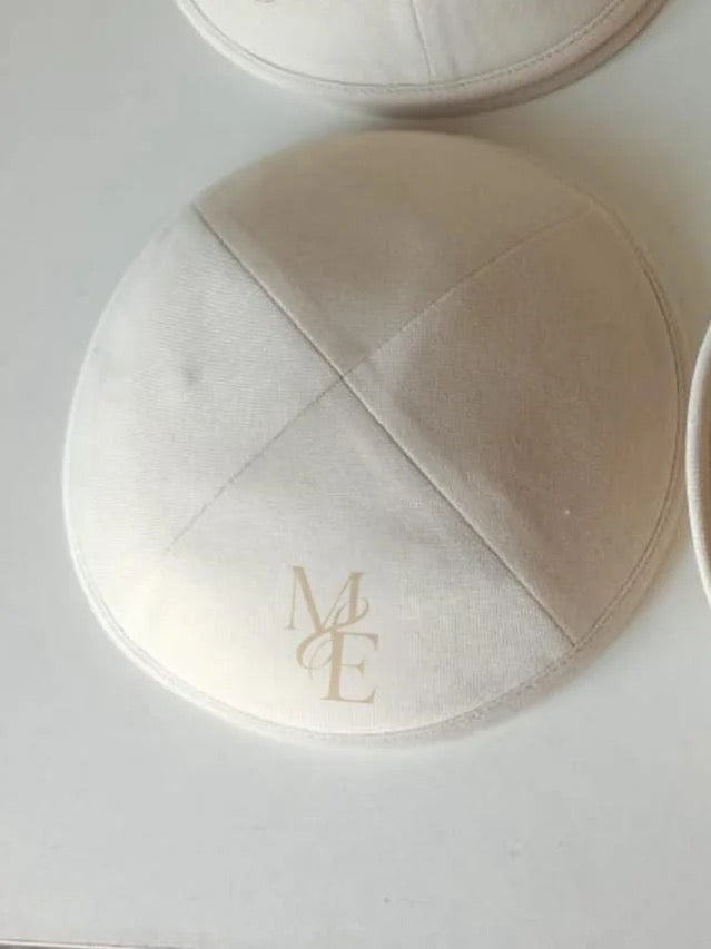 Custom knit Beige kippah ,50pcs /lot ,wedding kippot