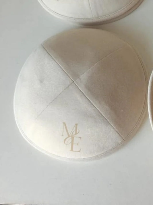 Custom knit Beige kippah ,50pcs /lot ,wedding kippot