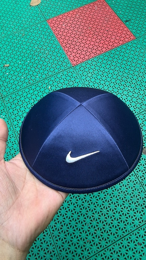 Custom Navy blue satin kippah 120pcs