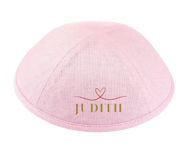 Custom light pink#168 kippah ,linen fabric ,jewish kippah 120pcs/lot