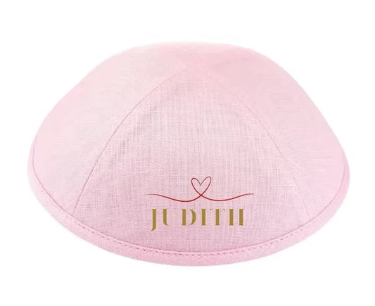 Custom light pink#168 kippah ,linen fabric ,jewish kippah 120pcs/lot