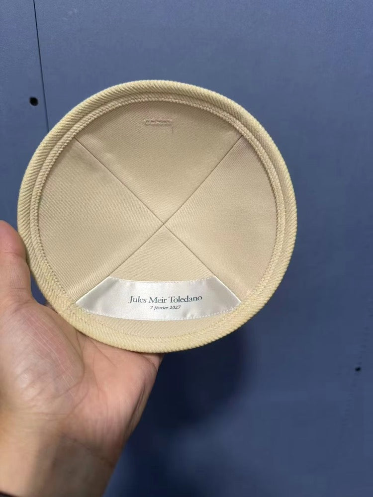 Custom beige cordurary kippah ,150pcs