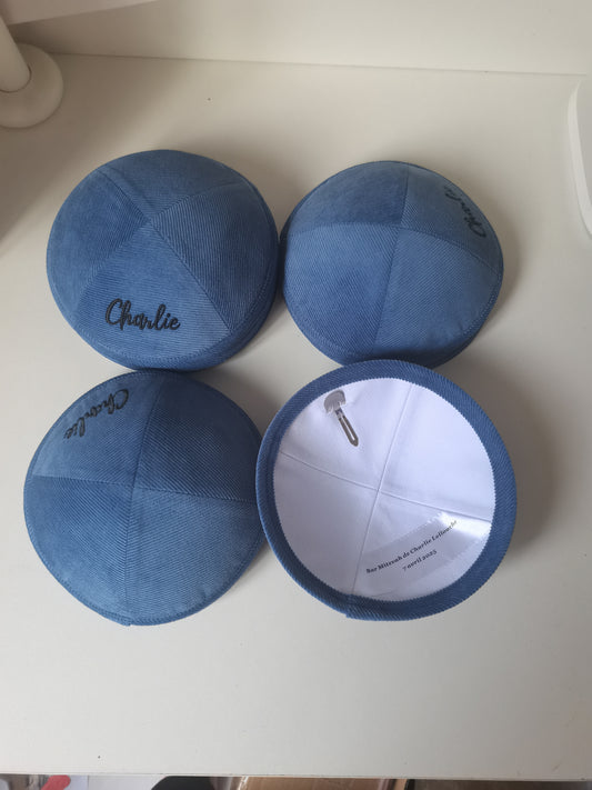 Custom corduroy KIPPAH,LIBERTY KIPPOT,RED KIPOT,KIPA,YARMULKE, Bar mitzvah