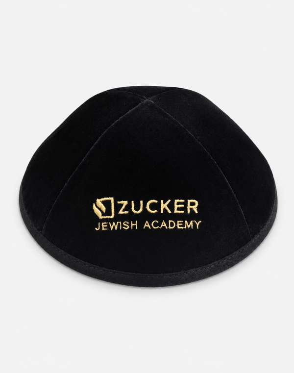 Kippas personnalisées en velours noir — 200 pièces
