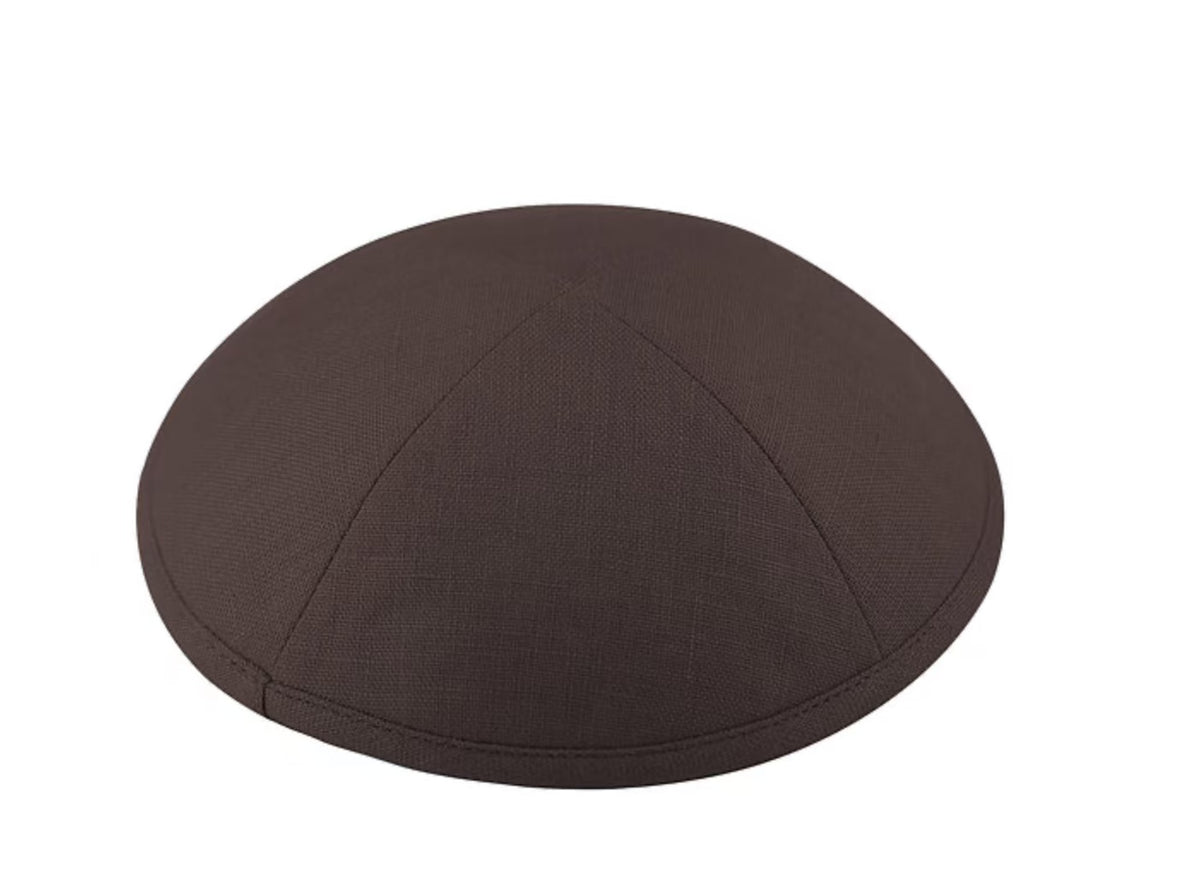 Custom brown kippah +beige inside ,125pcs